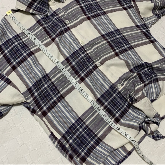 Bella Dahl Plaid Tie Front Blouse - Picture 10 of 10